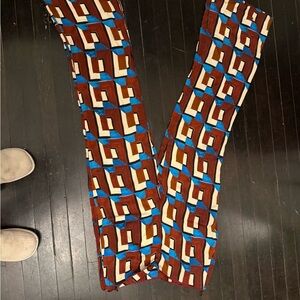 Zara Geometric Print Wide Leg Pants | Retro 70s Style Trousers NWT M